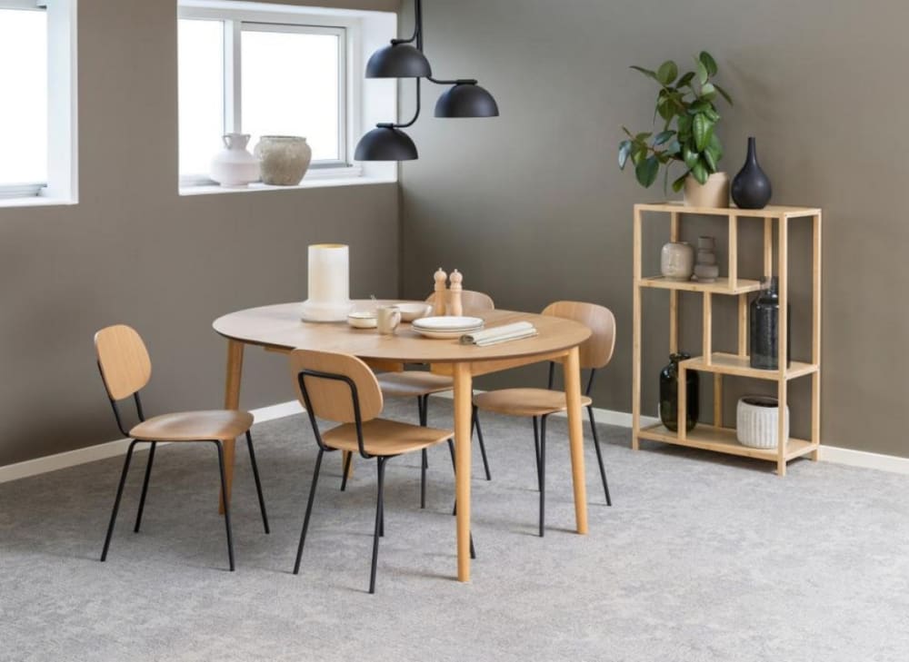 Runder Esstisch Tivoli aus Eiche mit Schmetterlingsauszug 154x75x115cm Holz Braun Mathi Design Möbel Esszimmermöbel Esstische