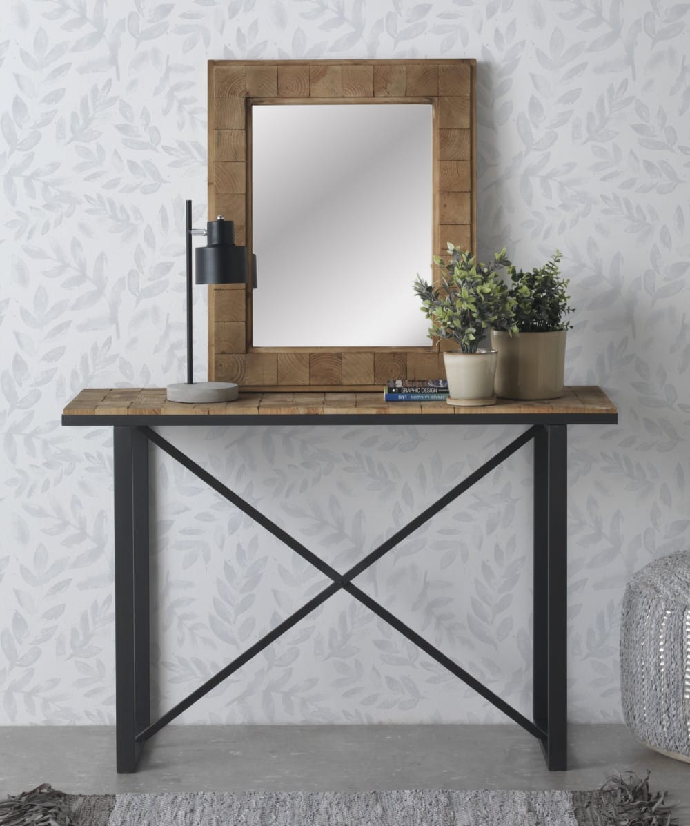 Konsolentisch aus Blockholz 5x80x120cm Spanplatte Braun GEESE HOME Möbel Wohnzimmermöbel Konsolentische