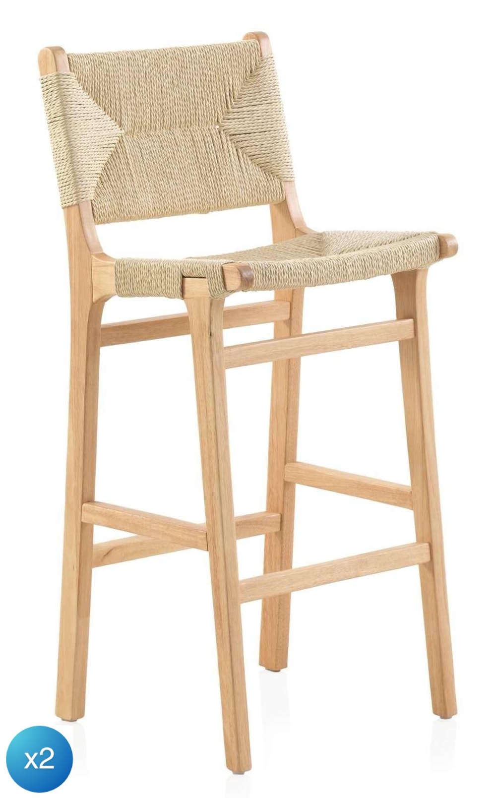 wohnli-moebel-suche-M24119892 Wohnli Möbelsuche - Set aus 2 Holzhockern aus Gummibaumholz