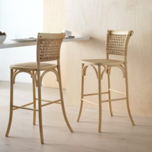 wohnli-moebel-suche-M24119893-1 2er-Set Hocker aus Ulmenholz 45x110x48cm Holz Braun GEESE HOME Möbel Esszimmermöbel Barhocker