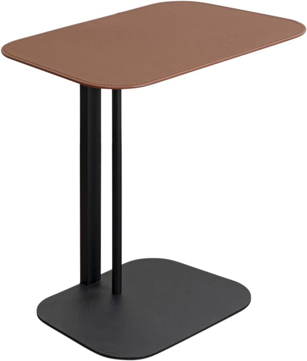 wohnli-moebel-suche-M24121480 Wohnli Möbelsuche - Beistelltisch aus Stahl mit Tischplatte in Leder-Optik