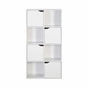 Wohnli Möbelsuche - Bücherregal mit 4 Regalen und 8 Fächern aus weißem Spanplatten