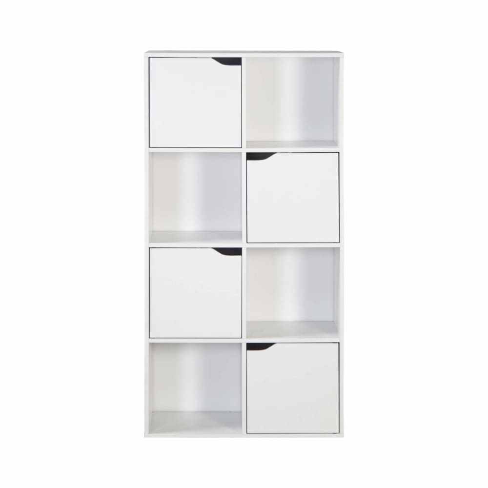 Wohnli Möbelsuche - Bücherregal mit 4 Regalen und 8 Fächern aus weißem Spanplatten