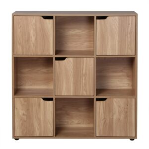 wohnli-moebel-suche-M24122677 Wohnli Möbelsuche - Möbelstück 9 Fächer mit 5 Türen Holzdekor B89 cm