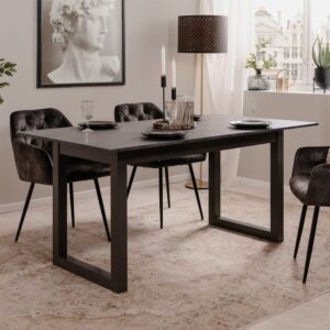 wohnli-moebel-suche-M24122714-1 Ausziehbarer Esstisch L160/200 cm - Anthrazitgrau 160x75x90cm Spanplatte Grau Calicosy Möbel Esszimmermöbel Esstische