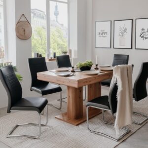wohnli-moebel-suche-M24122716-1 Ausziehbarer Esstisch Dekor Artisan-Eiche L140-220 cm – HEIDELBERG 140x80x90cm Spanplatte Braun Calicosy Möbel Esszimmermöbel Esstische