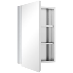 wohnli-moebel-suche-M24122733 Wohnli Möbelsuche - Armoire miroir murale salle de bain porte 2 étagères cm acier inox.