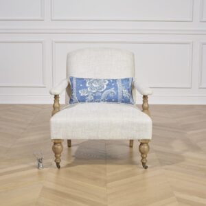 Eichen- und Leinenstuhl mit Kissen Leinen 81x89x96cm Holz Beige Robin des Bois Sofas und Sessel Sessel, Poufs und Fußbänke Sessel