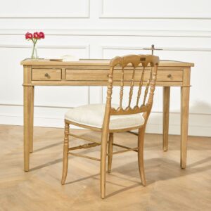 2er-Set aus Eichen- und Leinenstühlen Beige 44x86x50cm Holz Beige Robin des Bois Möbel Esszimmermöbel Stühle