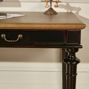 wohnli-moebel-suche-M24123375-1 Schreibtisch mit 2 Schubladen aus Eiche Schwarz 150x78x75cm Holz Schwarz Robin des Bois Möbel Büromöbel Schreibtische