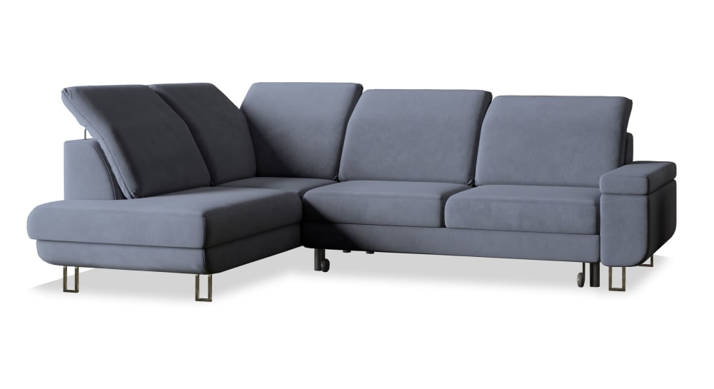 Wohnli Möbelsuche - Ecksofa mit Schlaffunktion aus Velours-Stoff