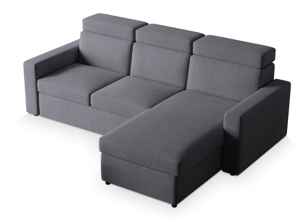 Wohnli Möbelsuche - Ecksofa mit Schlaffunktion aus Kordstoff