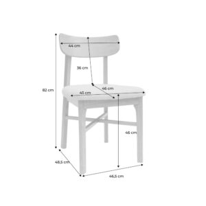 wohnli-moebel-suche-M24124297-1 2er Set Stühle aus Hevea-Holz und braunem Kunstleder 46x82x48cm Holz Braun sweeek Möbel Esszimmermöbel Stühle