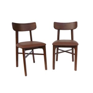 wohnli-moebel-suche-M24124297 Wohnli Möbelsuche - 2er Set Stühle aus Hevea-Holz und braunem Kunstleder