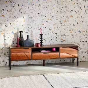 Vintage-TV-Möbel nussbaumfarben 151x44x38cm Spanplatte Braun sweeek Möbel Wohnzimmermöbel TV-Möbel