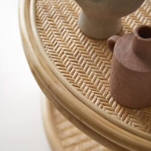 Couchtisch aus Rattan 80x45x80cm Rattan Beige Tikamoon Möbel Wohnzimmermöbel Couchtische