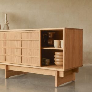 wohnli-moebel-suche-M24124788-1 TV-Schrank aus Eiche 200 cm 200x70x48cm Holz Beige Tikamoon Möbel Wohnzimmermöbel TV-Möbel