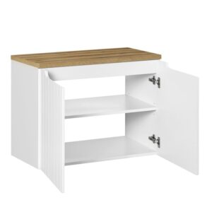 Weiß und Holzoptik