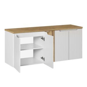 Weiß und Holzoptik