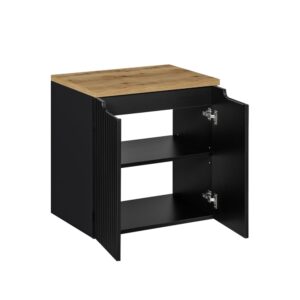 Schwarz und Holzoptik