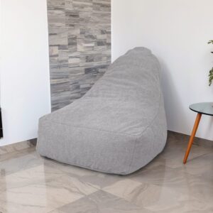 wohnli-moebel-suche-M24127150-1 Pouf XXL Sessel Stoff Sherpa - 120x70x90 cm - Grau 120x90x70cm Polyester Grau Deco Arts Sofas und Sessel Sessel, Poufs und Fußbänke Sitzsäcke