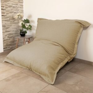 Innensitzsack XXL - Bezug in Leinenoptik - 190x155cm - Beige 190x10x155cm Polyester Beige Deco Arts Sofas und Sessel Sessel, Poufs und Fußbänke Sitzsäcke