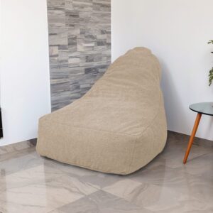 wohnli-moebel-suche-M24127173-1 Pouf XXL Sessel Stoff Sherpa - 120x70x90 cm - Beige 120x90x70cm Polyester Beige Deco Arts Sofas und Sessel Sessel, Poufs und Fußbänke Sitzsäcke