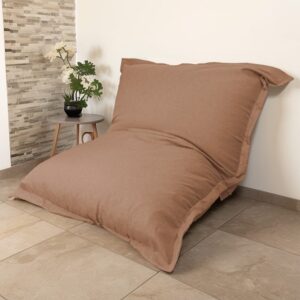 Innensitzsack XXL - Bezug in Leinenoptik - 190x155cm - Braun 190x10x155cm Polyester Braun Deco Arts Sofas und Sessel Sessel, Poufs und Fußbänke Sitzsäcke