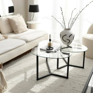 wohnli-moebel-suche-M24128358-1 Couchtisch aus schwarzem Metall 82x58x40h cm 82x40x58cm Metall Schwarz Dmora Möbel Wohnzimmermöbel Couchtische