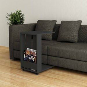 Wohnzimmertisch Holzeffekt anthrazit 37x45 h60 cm 37x60x45cm Holz Schwarz Dmora Möbel Wohnzimmermöbel Couchtische