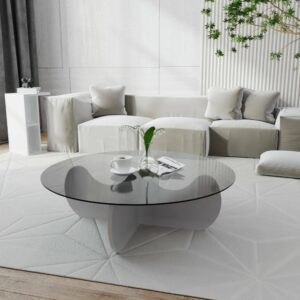 Couchtisch aus Holzwerkstoff weiß 90x90x30h cm 90x30x90cm Holz Weiß Dmora Möbel Wohnzimmermöbel Couchtische