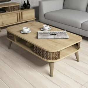 Wohnzimmertisch Holzeffekt eiche 105x60 h35 cm 105x35x60cm Holz Braun Dmora Möbel Wohnzimmermöbel Couchtische