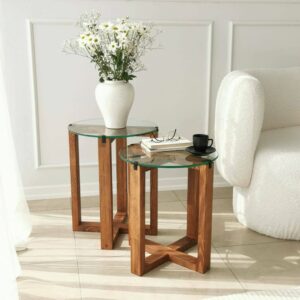 wohnli-moebel-suche-M24128389-1 Couchtisch aus melaminbeschichtetem Holz Nussbraun 40x50x40cm Holz Braun Dmora Möbel Wohnzimmermöbel Couchtische