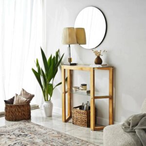 Konsolentisch Holz eiche 85x31 h85 cm 85x85x31cm Holz Braun Dmora Möbel Wohnzimmermöbel Konsolentische