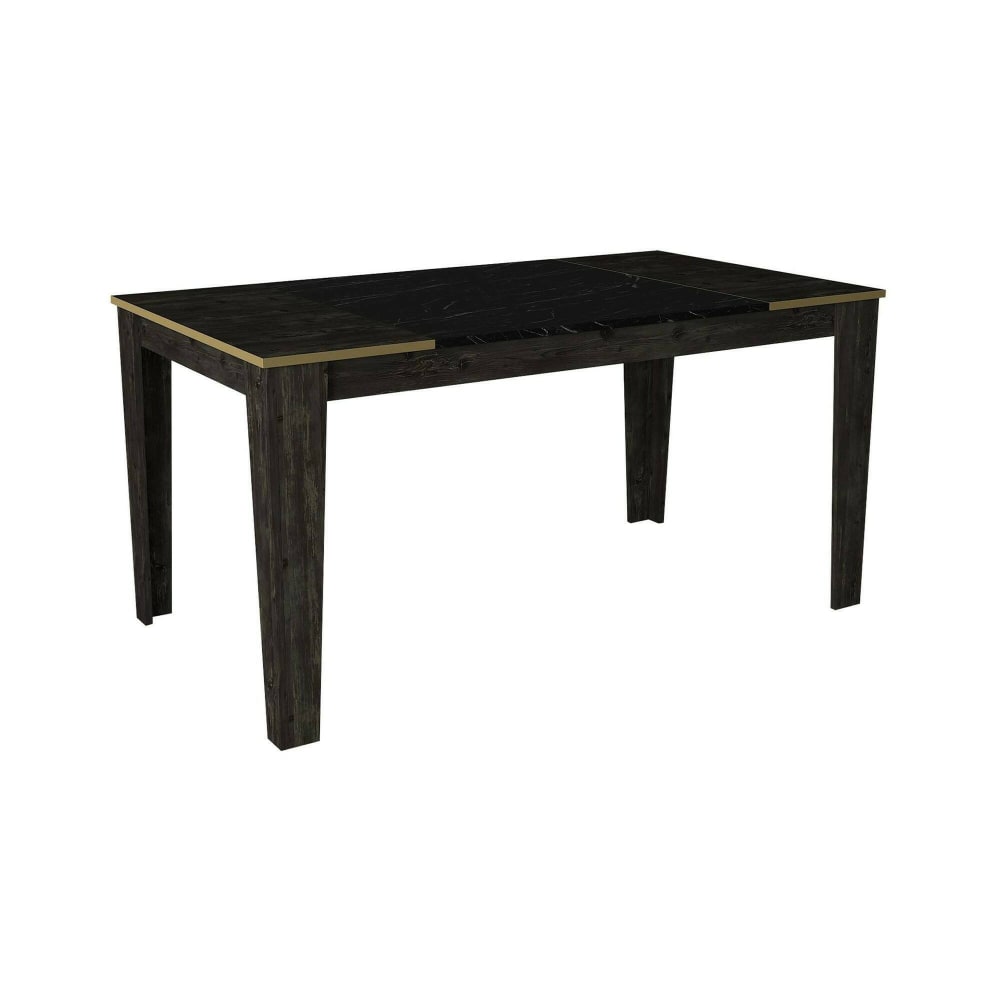 Wohnli Möbelsuche - Esstisch Holzeffekt schwarzes gold 145x85 h76 cm