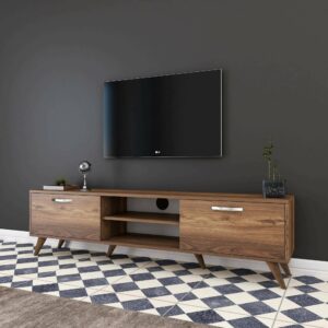 Fernsehschrank Holzeffekt walnuss 180x35 h49 cm 180x49x35cm Holz Braun Dmora Möbel Wohnzimmermöbel TV-Möbel