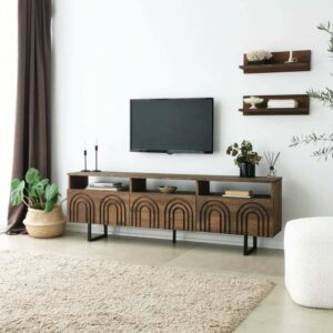 Fernsehschrank Holz walnuss 170x30 h40 cm 170x40x30cm Holz Braun Dmora Möbel Wohnzimmermöbel TV-Möbel