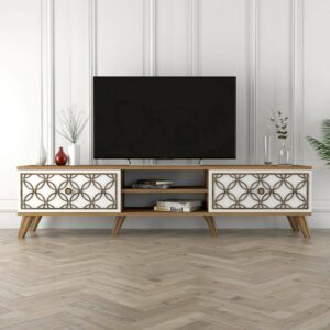 Mobile porta TV 180x44x35cm Holz Weiß Dmora Möbel Wohnzimmermöbel TV-Möbel