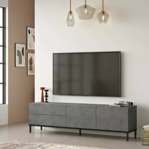 Mobile porta TV 170x46x36cm Holz Silber Dmora Möbel Wohnzimmermöbel TV-Möbel