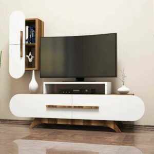 Parete attrezzata 145x50x37cm Holz Braun Dmora Möbel Wohnzimmermöbel TV-Möbel