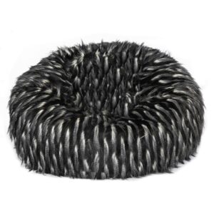 Wohnli Möbelsuche - Pouf aus schwarzem und weißem Kunstpelz