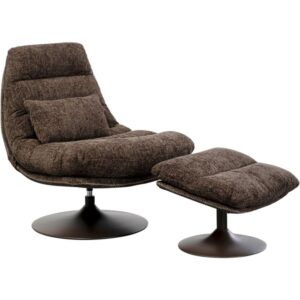 wohnli-moebel-suche-M24130612 Wohnli Möbelsuche - Drehbarer Sessel inkl. Hocker in Tweed-Optik