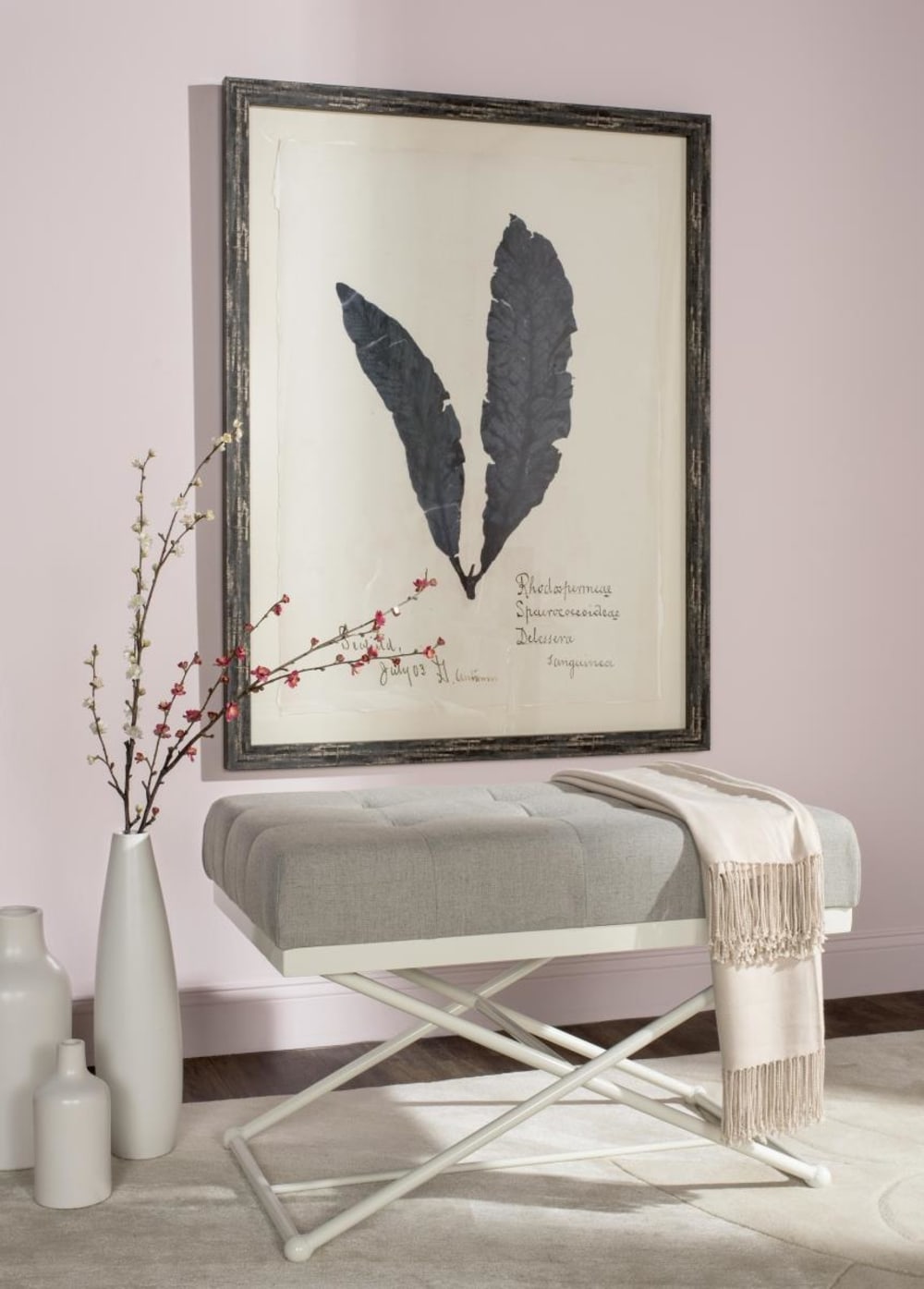 Bänke aus Metall Weiß 85x56x55cm Metall Weiß Safavieh Möbel Esszimmermöbel Sitzbank und Holzbank