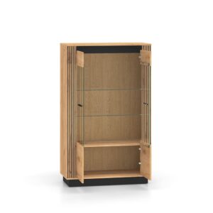 wohnli-moebel-suche-M24135595-1 Geschirrschrank mit 2 Türen, Holzoptik, 92cm 92x141x40cm Spanplatte Beige Petits meubles Möbel Esszimmermöbel Geschirrschränke