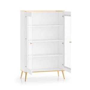 wohnli-moebel-suche-M24135620-1 Geschirrschrank mit 2 Türen, Weiß, 92cm 92x152x40cm Spanplatte Weiß Petits meubles Möbel Esszimmermöbel Geschirrschränke