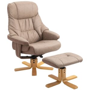 wohnli-moebel-suche-M24136094 Wohnli Möbelsuche - Fauteuil relax dossier inclinable repose-pied bois tissu taupe clair