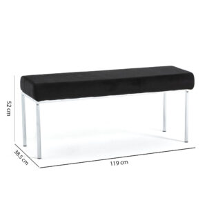 wohnli-moebel-suche-M24137034-1 Gepolsterte Deko-Bank aus Samt innen schwarz/silber 119x52x39cm Samt Schwarz Siediti Fuori e Dentro Möbel Esszimmermöbel Sitzbank und Holzbank