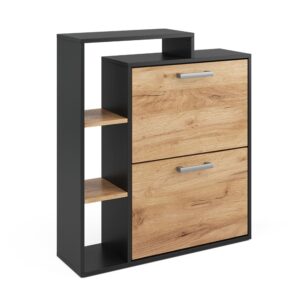 Wohnli Möbelsuche - Schuhkipper 2 Fächern Goldkraft Eiche 24