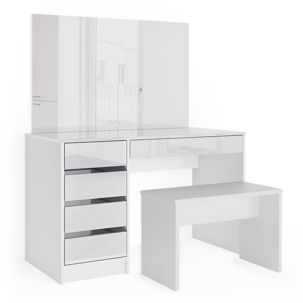 wohnli-moebel-suche-M24137706 Wohnli Möbelsuche - Schminktisch mit Bank Weiß 120x75cm