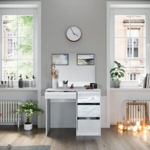 wohnli-moebel-suche-M24137744-1 Schminktisch Weiß 90x75cm 90x75x40cm Spanplatte Weiß Vicco Möbel Schlafzimmermöbel Schminktische